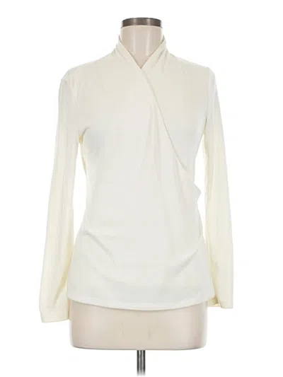 Pre-owned Talbots Long Sleeve Blouse In White
