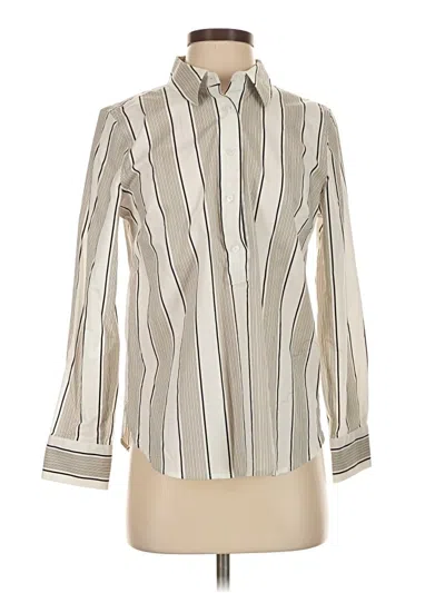 Pre-owned Talbots Long Sleeve Blouse In White