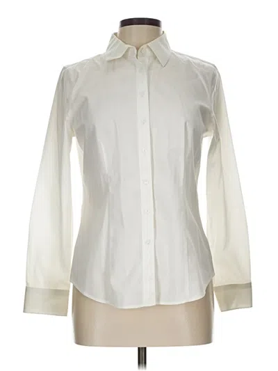 Pre-owned Talbots Long Sleeve Blouse In White