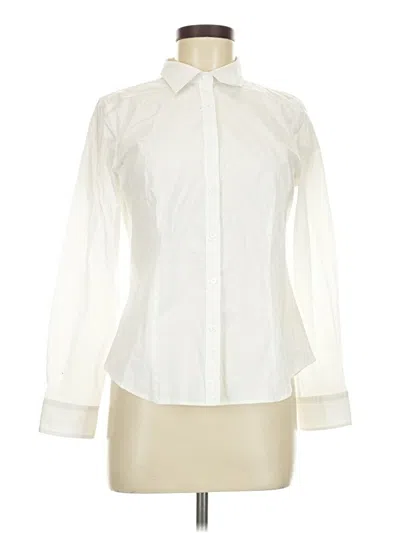 Pre-owned Talbots Long Sleeve Blouse In White