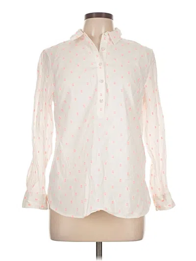 Pre-owned Talbots Long Sleeve Blouse In White