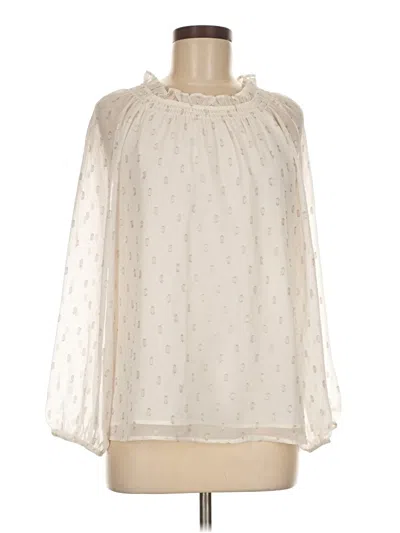 Pre-owned Talbots Long Sleeve Blouse In White