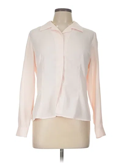 Pre-owned Talbots Long Sleeve Blouse In White
