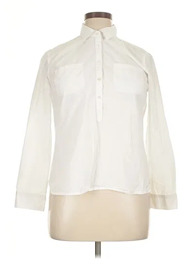 Pre-owned Talbots Long Sleeve Blouse In White