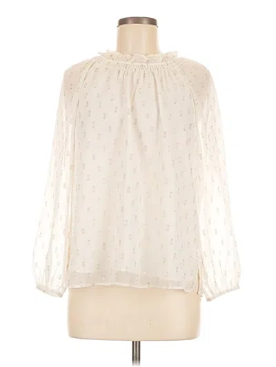 Pre-owned Talbots Long Sleeve Blouse In White