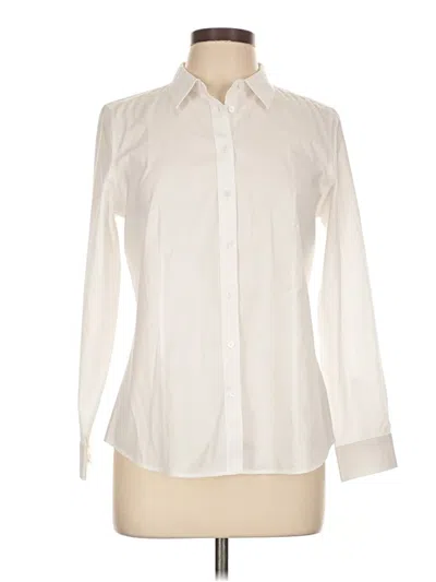 Pre-owned Talbots Long Sleeve Blouse In White