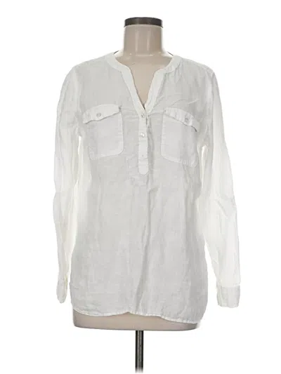 Pre-owned Talbots Long Sleeve Blouse In White