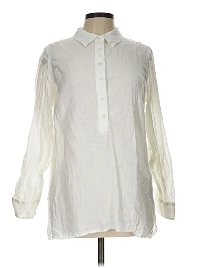 Pre-owned Talbots Long Sleeve Blouse In White
