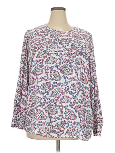 Pre-owned Talbots Long Sleeve Blouse In White