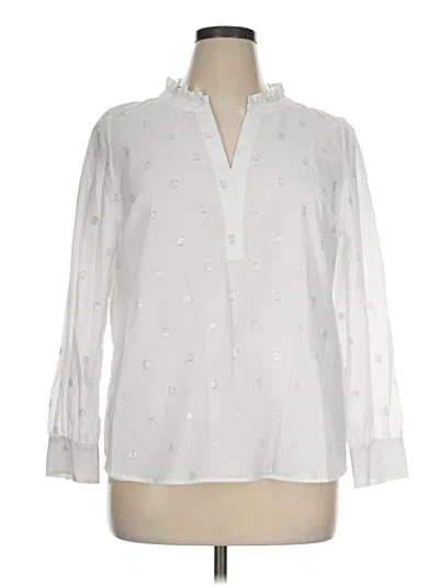 Talbots Long Sleeve Blouse In White