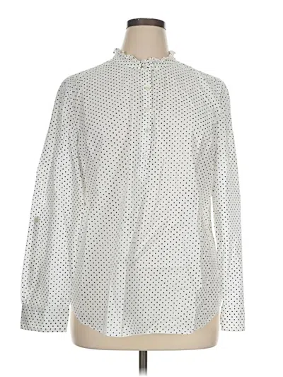 Pre-owned Talbots Long Sleeve Blouse In White