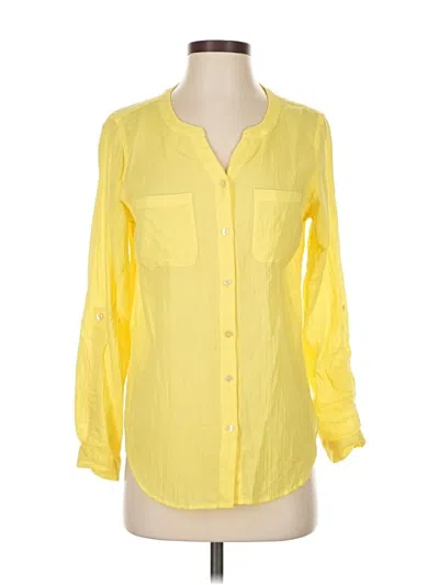 Pre-owned Talbots Long Sleeve Blouse In Yellow