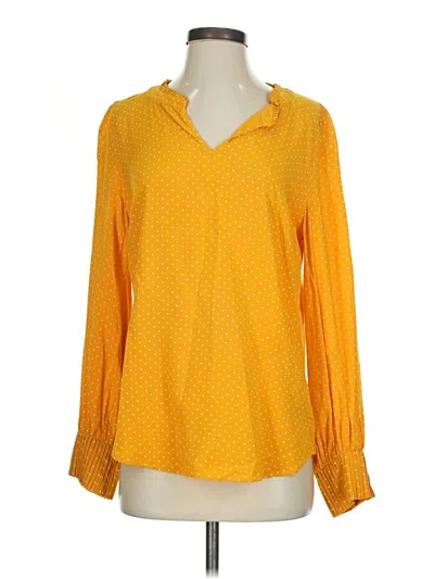 Pre-owned Talbots Long Sleeve Blouse In Yellow