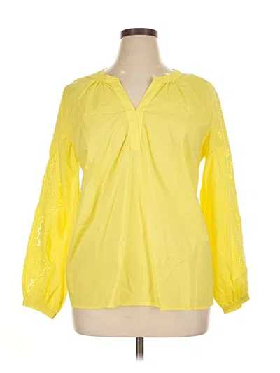 Pre-owned Talbots Long Sleeve Blouse In Yellow