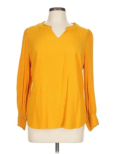 Pre-owned Talbots Long Sleeve Blouse In Yellow