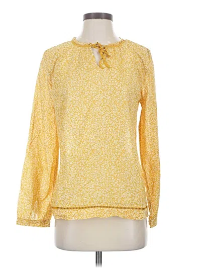 Pre-owned Talbots Long Sleeve Blouse In Yellow