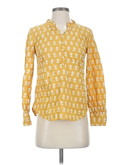 Pre-owned Talbots Long Sleeve Blouse In Yellow