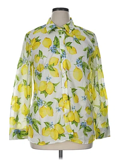 Pre-owned Talbots Long Sleeve Blouse In Yellow