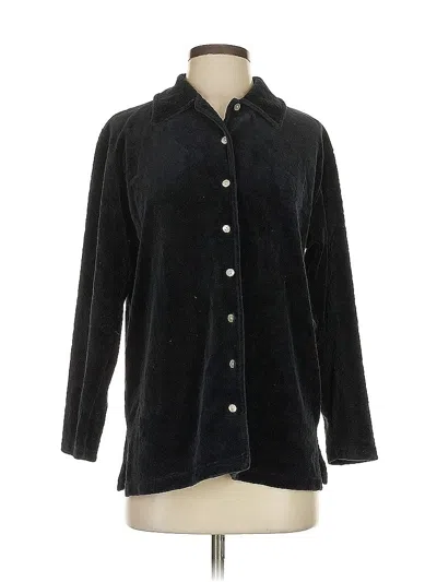 Pre-owned Talbots Long Sleeve Button Down Shirt In Black