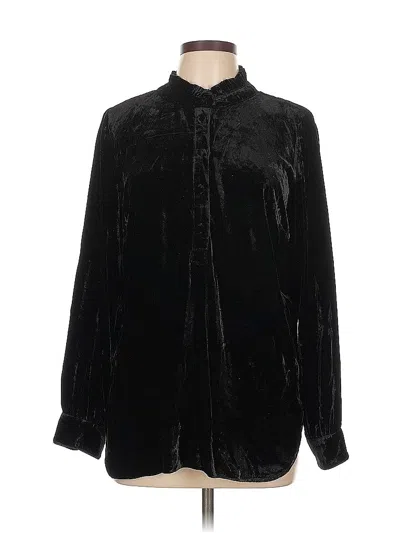 Pre-owned Talbots Long Sleeve Button Down Shirt In Black