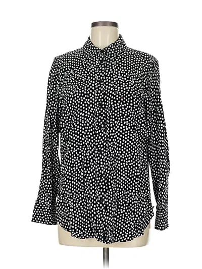Pre-owned Talbots Long Sleeve Button Down Shirt In Black