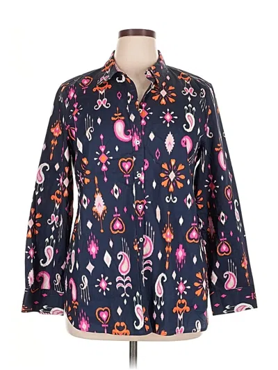 Pre-owned Talbots Long Sleeve Button Down Shirt In Black