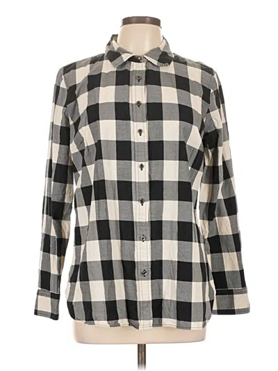 Pre-owned Talbots Long Sleeve Button Down Shirt In Black