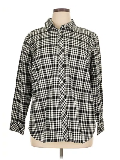 Pre-owned Talbots Long Sleeve Button Down Shirt In Black