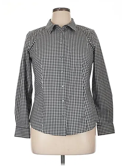 Pre-owned Talbots Long Sleeve Button Down Shirt In Black