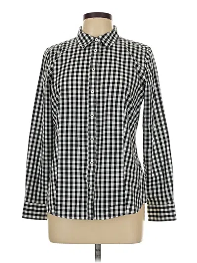 Pre-owned Talbots Long Sleeve Button Down Shirt In Black