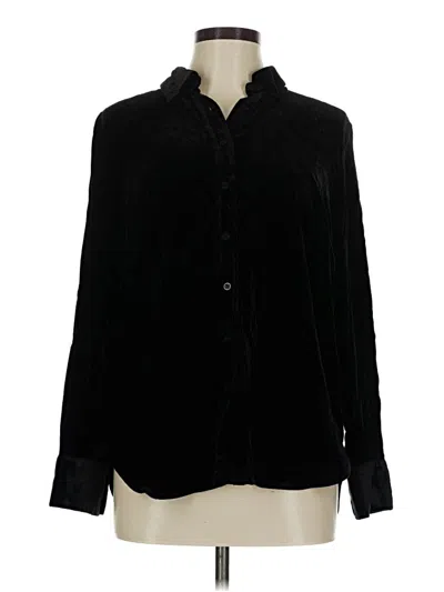 Pre-owned Talbots Long Sleeve Button Down Shirt In Black