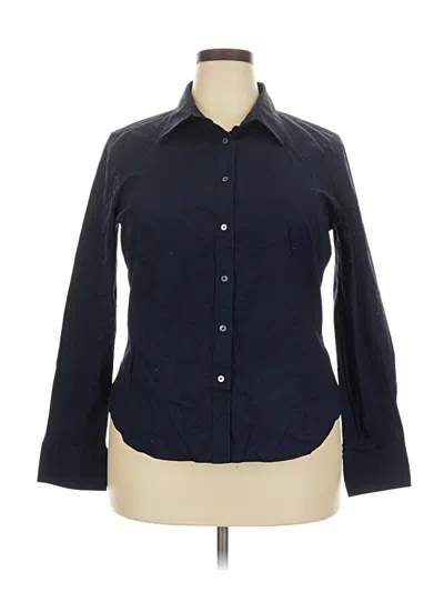 Pre-owned Talbots Long Sleeve Button Down Shirt In Black