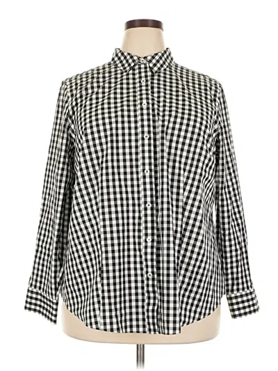 Pre-owned Talbots Long Sleeve Button Down Shirt In Black