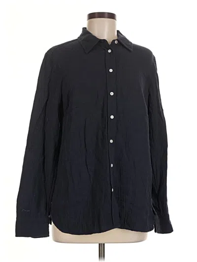 Pre-owned Talbots Long Sleeve Button Down Shirt In Black