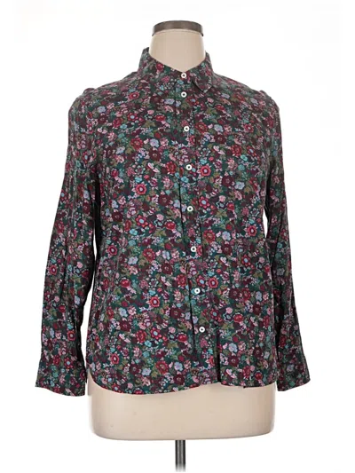 Pre-owned Talbots Long Sleeve Button Down Shirt In Black