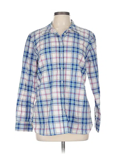 Pre-owned Talbots Long Sleeve Button Down Shirt In Blue