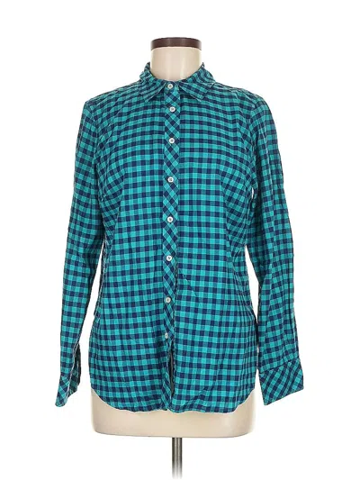 Pre-owned Talbots Long Sleeve Button Down Shirt In Blue