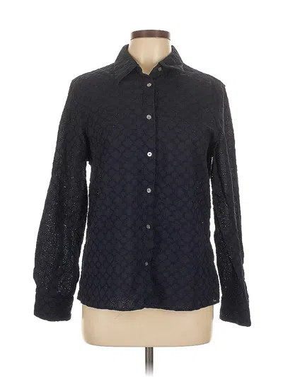 Pre-owned Talbots Long Sleeve Button Down Shirt In Blue
