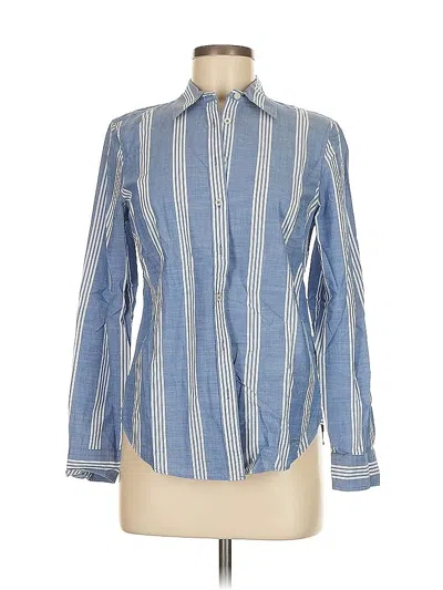Pre-owned Talbots Long Sleeve Button Down Shirt In Blue
