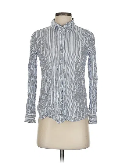 Pre-owned Talbots Long Sleeve Button Down Shirt In Blue