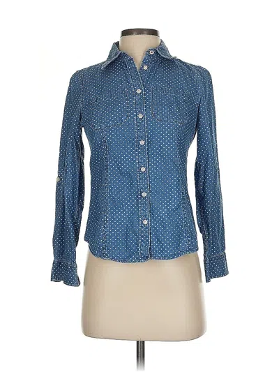 Pre-owned Talbots Long Sleeve Button Down Shirt In Blue