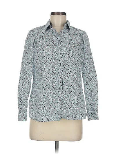 Pre-owned Talbots Long Sleeve Button Down Shirt In Blue