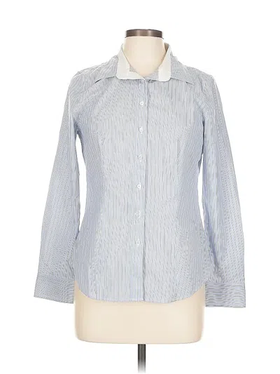 Pre-owned Talbots Long Sleeve Button Down Shirt In Blue