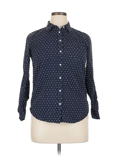 Pre-owned Talbots Long Sleeve Button Down Shirt In Blue