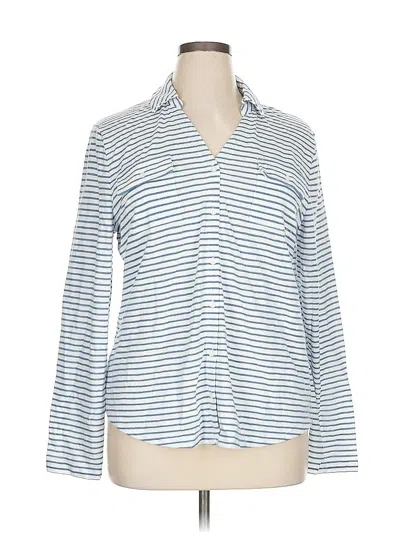 Pre-owned Talbots Long Sleeve Button Down Shirt In Blue