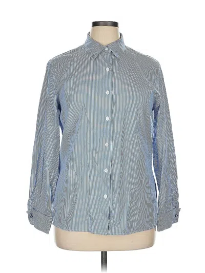 Pre-owned Talbots Long Sleeve Button Down Shirt In Blue