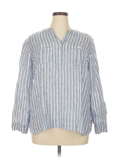 Pre-owned Talbots Long Sleeve Button Down Shirt In Blue