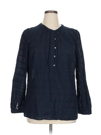 Pre-owned Talbots Long Sleeve Button Down Shirt In Blue