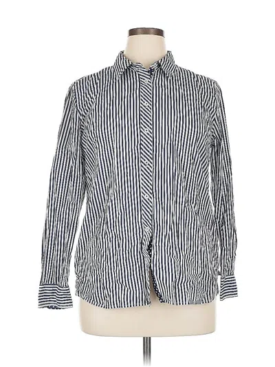 Pre-owned Talbots Long Sleeve Button Down Shirt In Blue