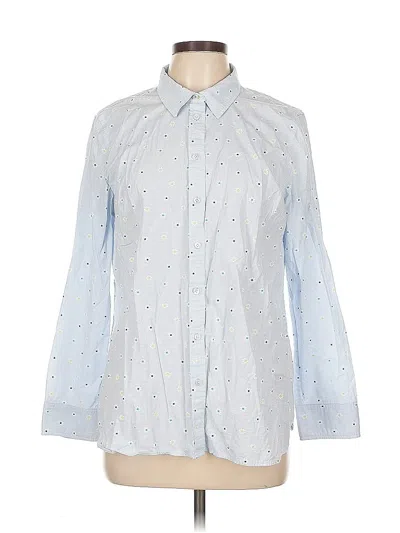 Pre-owned Talbots Long Sleeve Button Down Shirt In Blue